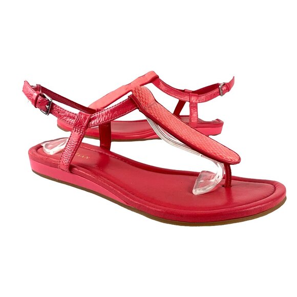 COLE HAAN D40294 Pink Leather Thong‎ Slingback Sandals - Picture 7 of 10